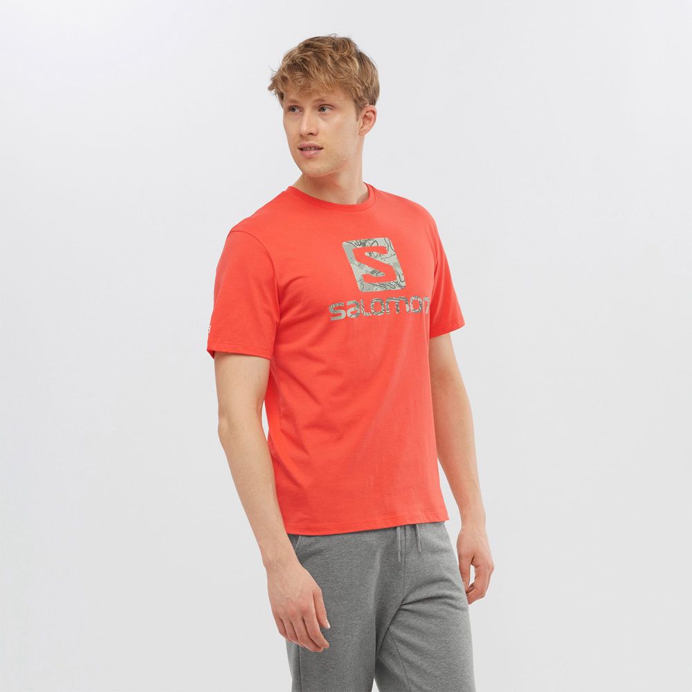 T-Shirts Salomon Homme Orange - Salomon OUTLIFE LOGO - France (3024-OBKPN)